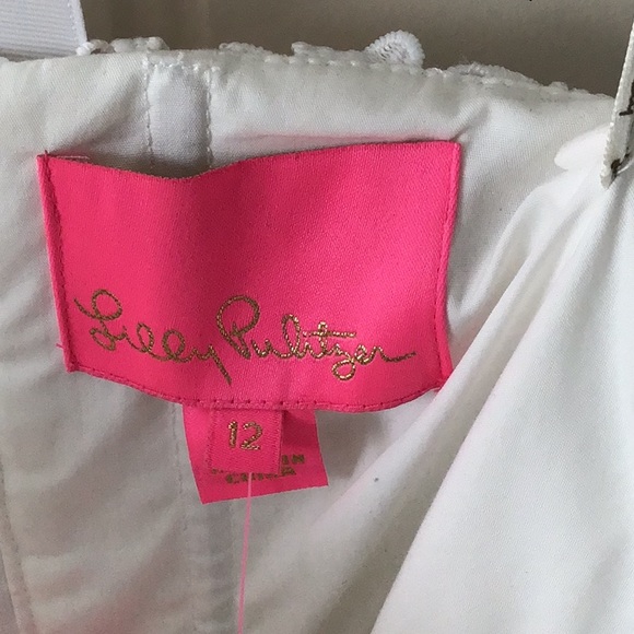 Lily Pulitzer Strapless White Lace Dress with Ribbon Belt - Picture 2 of 5